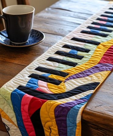 Wonderful Keys Piano Quilted Table Runner