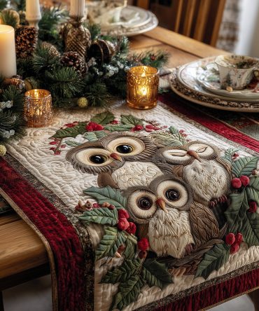Woodland Owl Quilted Table Runner