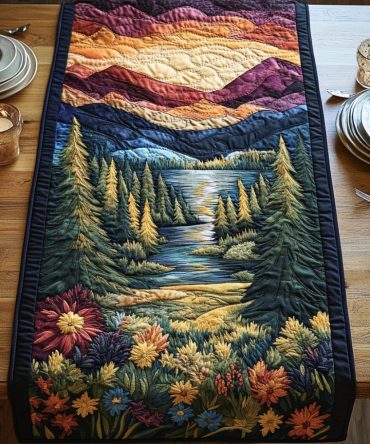 Woodland Serenity Quilted Table Runner