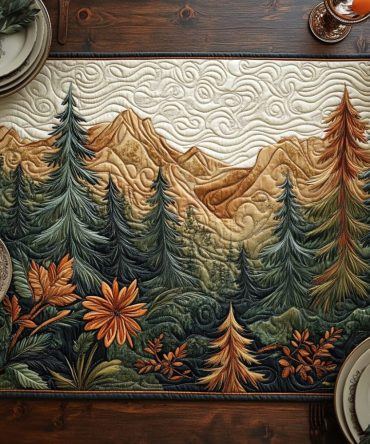 Woodland Serenity Quilted Table Runner