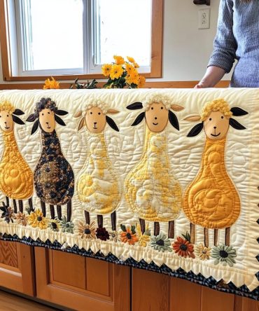 Wooly Friends Quilted Table Runner