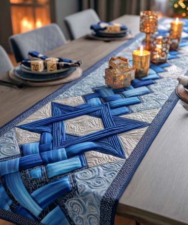 Woven Star Harmony Quilted Table Runner