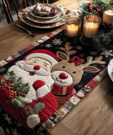 Yuletide Companions Quilted Table Runner