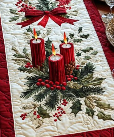 Yuletide Glow Quilted Table Runner