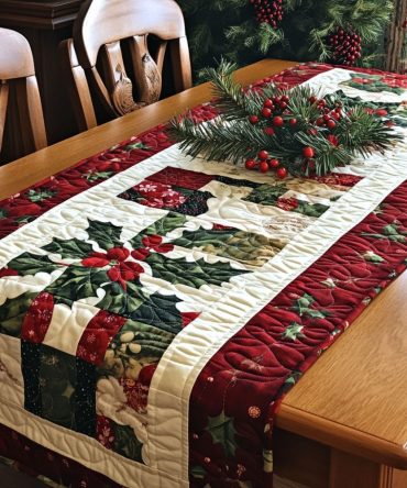 Yuletide Snowflake Dreams Quilted Table Runner