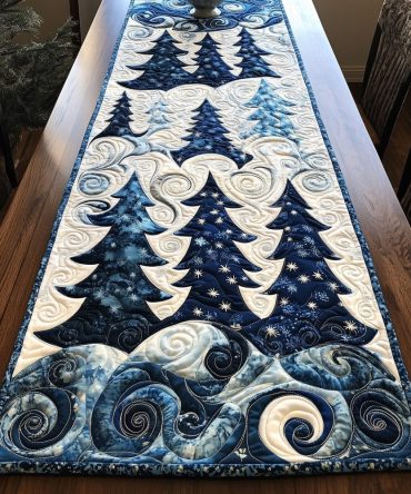 Yuletide Tree Magic Quilted Table Runner