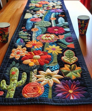 Prickly Comfort Quilted Table Runner