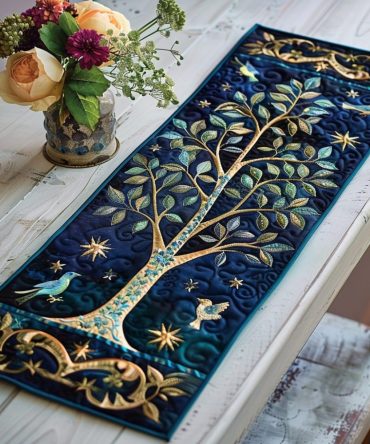 Celtic Tree Of Life Quilted Table Runner