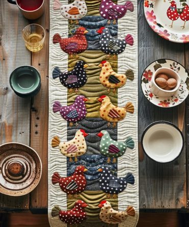 Hen House Quilted Table Runner