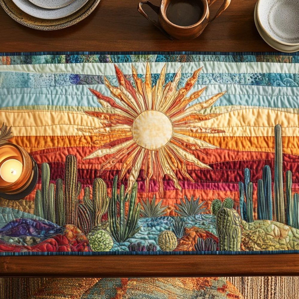Golden Horizon Quilted Table Runner