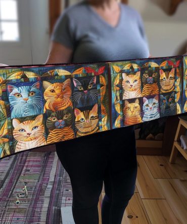 Cat Parade Quilted Table Runner