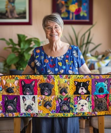 Adorable French Bulldog Quilted Table Runner