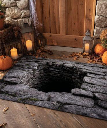 Abyss Gate Spooky Welcome Mat — Dramatic Gothic Door Mat For Halloween & Fantasy-Style Entrances, Durable, Weatherproof, Non-Slip