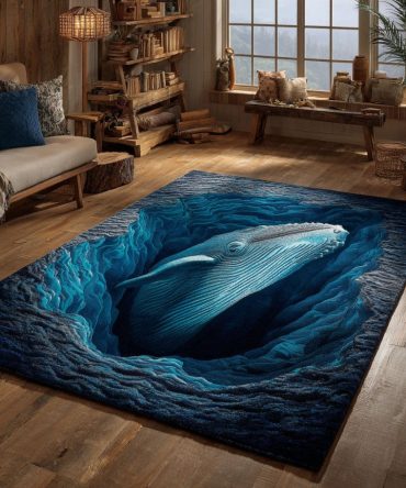 Dark Guardian Fantasy Area Rug — Deep Abyss Artwork, Soft Durable Accent Rug For Bedroom, Living Room, And Entryway
