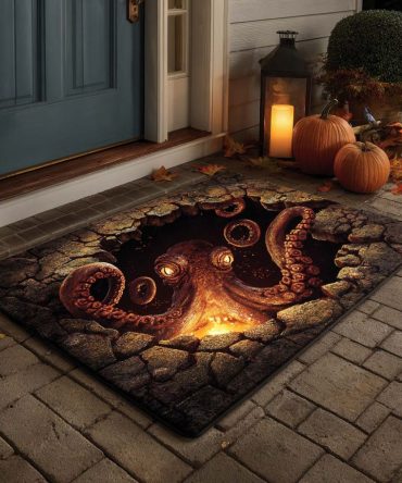 Abyss Octopus Nautical Doormat — Ocean-Inspired Welcome Rug With Intricate Octopus Design, Weatherproof & Non-Slip For Entryways