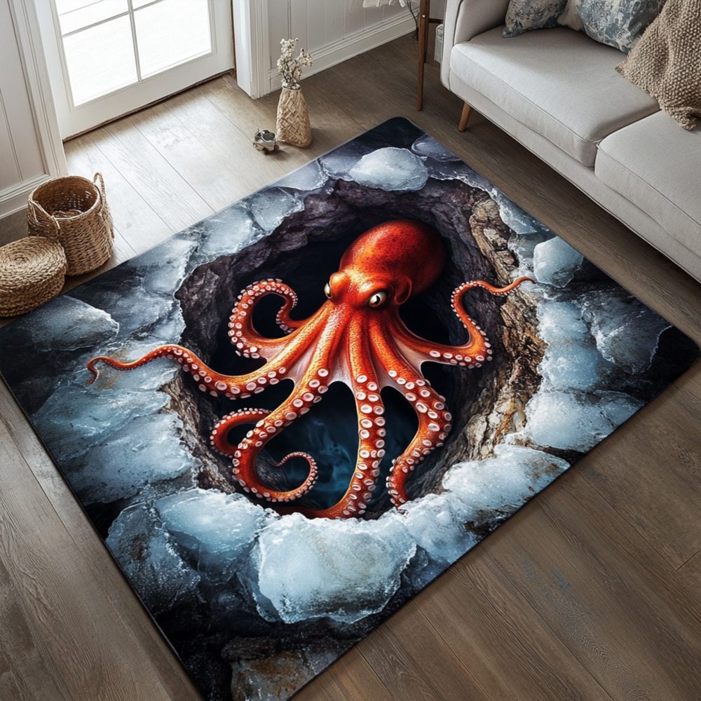 Abyss Wanderer Adventure Rug — Ethereal Traveler Artwork, Soft Durable Accent Rug For Living Room, Bedroom & Study