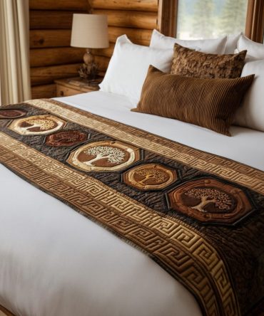 Aegean Roots Quilted Bed Runner — Mediterranean-Inspired Bedding Accent, Textured Coastal Runner For Bright, Breezy Bedrooms