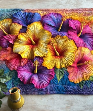 Aloha Tropical Quilted Placemat — Vibrant Hawaiian Floral Table Accent For Luau, Beach-Themed Dining & Summer Entertaining