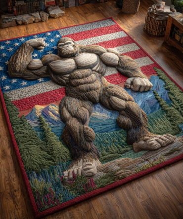 Alpine Giant Oversized Area Rug — Bold Mountain Bear Graphic, Heavy-Duty Plush Rug For Large Rooms, Living Room, Or Lodge Decor