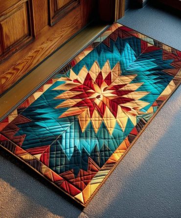 Amber Route Desert Trail Doormat — Warm Southwestern Coir Entry Rug, Durable Non-Slip Porch Mat For Rustic, Boho & Modern Outdoor Spaces