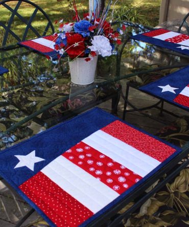American Pride Quilted Table Placemat — Classic Stars & Stripes Cotton Placemat for Patriotic Dining, Durable and Easy-Care