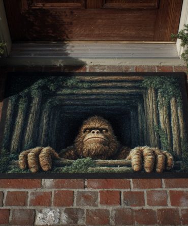 Whimsical Bigfoot Welcome Doormat — Heavy-Duty Outdoor/Indoor Coir-Style Mat, Weatherproof, Non-Slip Backing For Porch & Cabin