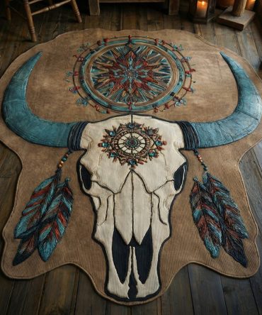 Ancient Echo Custom-Shaped Area Rug - Organic Irregular Silhouette, Plush Low-Pile Non-Slip Rug For Modern Living & Bedrooms
