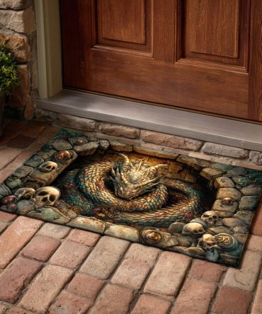 Ancient Scale Lord Entrance Mat — Mythic Decorative Doormat With Intricate Fantasy Design For Gamer Rooms And Themed Doorways