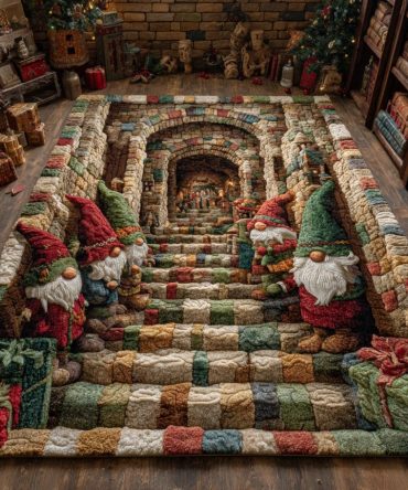 Whimsical Gnome Archway Kids Area Rug - Soft, Durable Nursery & Playroom Rug With Cozy Pile And Non-Slip Backing For Safe Floors