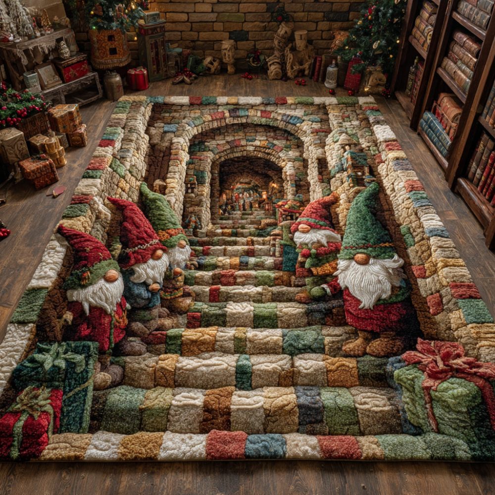 Whimsical Gnome Archway Kids Area Rug - Soft, Durable Nursery & Playroom Rug With Cozy Pile And Non-Slip Backing For Safe Floors