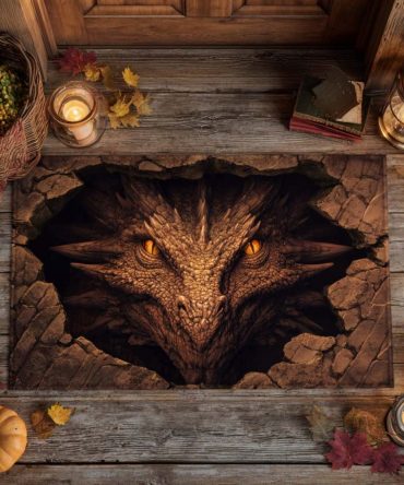 Ashmaw Watcher Welcome Mat — Distinctive Guardian Doormat, Heavy-Duty Weather-Resistant Surface & Non-Slip Backing For Front Doors