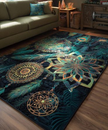 Aura Artistry Abstract Area Rug - Vibrant Modern Decorative Rug With Painterly Design For Living Room, Office Or Bedroom Accent