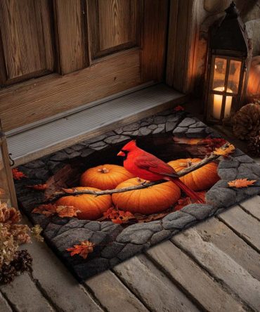 Autumn Glow Porch Mat - Vibrant Fall Leaves Welcome Doormat, Durable Outdoor Entry Rug, Non-Slip Seasonal Home Decor, Fast Shipping