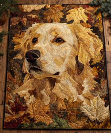 Golden Retriever Fall Area Rug — Charming Dog-Themed Autumn Rug, Pet-Friendly Durable Floor Accent For Dog Lovers & Family Rooms