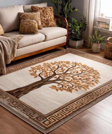 Autumn Grace Floral Rug — Elegant Fall Floral Area Rug With Warm Tones, Soft Durable Floor Accent For Living Rooms & Bedrooms