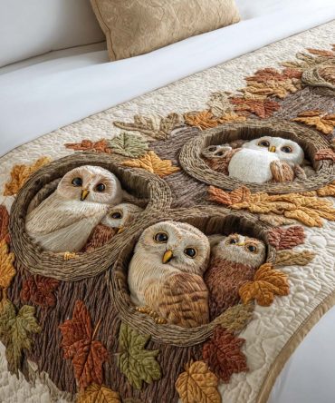 Autumn Haven Quilted Bed Runner — Cozy Fall-Toned Accent Throw For Queen & King Beds, Warm Harvest Bedroom Decor