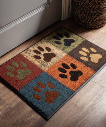 Autumn Paws Fall Doormat – Cozy Harvest Welcome Rug With Paw Prints, Durable Non-Slip Entrance Mat Perfect For Pet Families