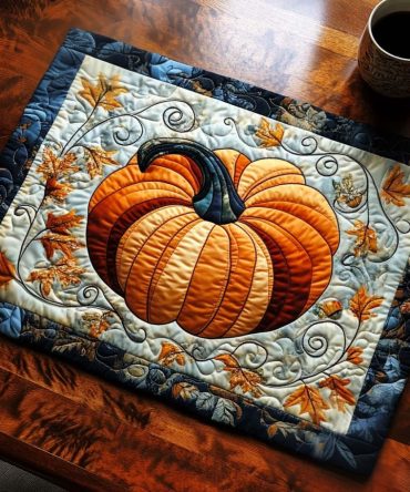 Autumn Whisper Quilted Placemat — Rustic Fall Table Mats, Warm Harvest Colors, Durable Quilted Protection, Machine-Washable