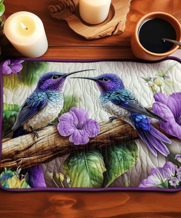 Coastal Blue Quilted Placemat — Ocean-Inspired Table Mat, Machine-Washable, Stain-Resistant, Heat-Safe Dining Accessory to Refresh Your Table