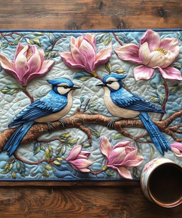 Azure Melody Quilted Dining Placemat — Refreshing Blue Washable Table Mat, Soft Quilting & Protective Design for Everyday Table Styling