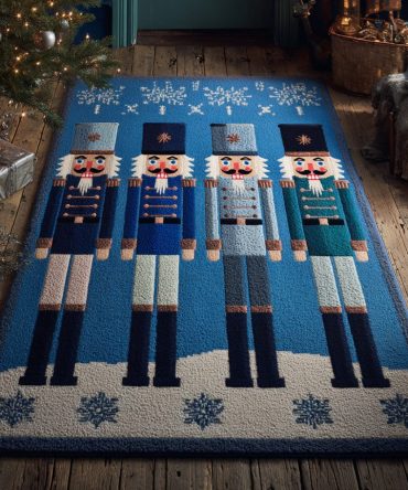 Ballet Nutcracker Frost Area Rug — Elegant Holiday Dance-Inspired Rug, Cool-Toned Decorative Accent For Living Room & Nursery