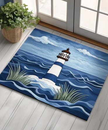 Beacon Glow Lighthouse Doormat — Eye-Catching Coastal Welcome Mat, Fade-Resistant Print On Natural Coir, Secure Non-Slip Base