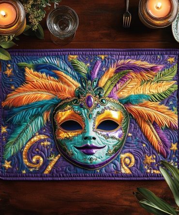 Beaded Bliss Quilted Dining Placemat — Textured Boho Table Accent, Padded Protection & Machine-Washable for Trendy Home Styling