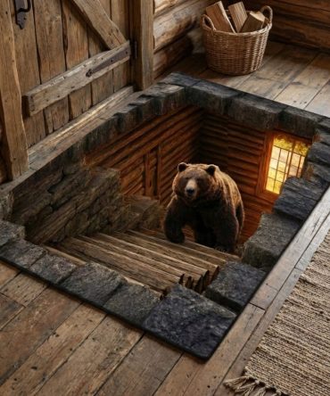 Bear Cavern Adventure Doormat — Rugged Outdoor Coir Welcome Mat, Durable Non-Slip Entrance Rug For Cabin, Lodge & Rustic Home Décor