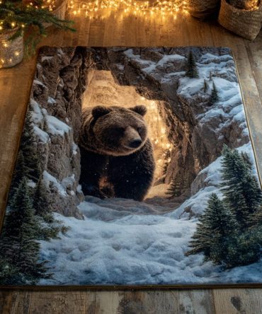 Bear Canyon Quest Area Rug — Rustic Lodge Area Rug For Cabin & Living Room, Durable Wildlife Accent Rug For Entryway And Family Room