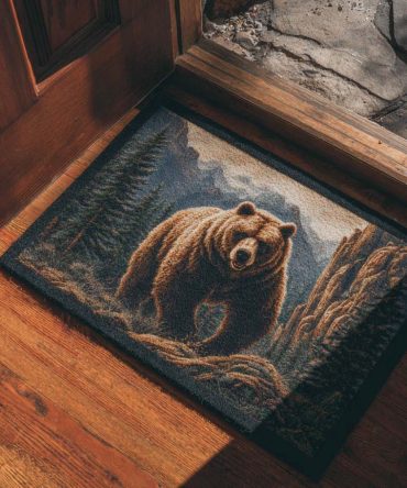 Bear Haven Coir Doormat - Cozy Rustic Welcome Mat For Front Door, Durable Outdoor/Indoor Rug With Nature-Inspired Bear Design