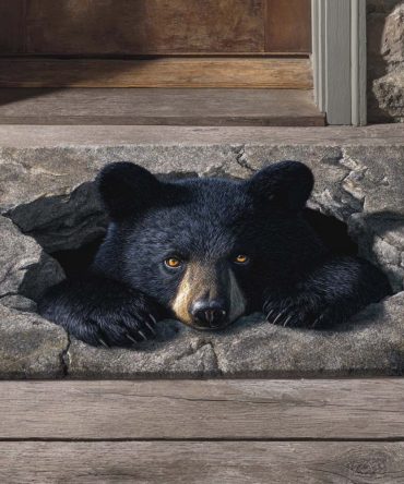 Rustic Bear Hollow Welcome Mat — Woodland Lodge Door Mat With Outdoor-Ready Durability, Dirt-Trapping Non-Slip Entry Rug