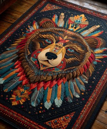 Power Bear Rug – Bold Lodge-Style Area Rug With Heavy-Duty Construction For Living Rooms, Dens & Mountain Cabins