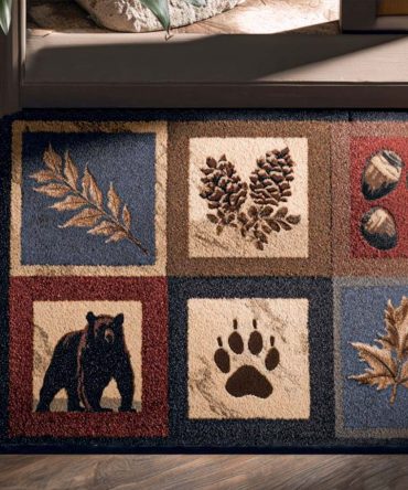Bear Tracks Outdoor Doormat - Durable Coir Welcome Mat With Paw Print Design, Non-Slip Weatherproof Front Door Rug For Cabin & Home