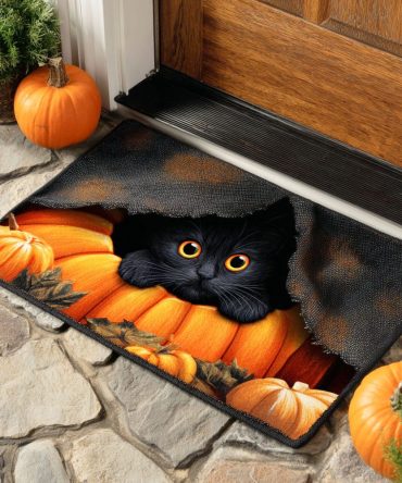 Blanket Cat Secret Welcome Mat — Cozy Cat-Themed Indoor & Outdoor Doormat, Durable Non-Slip Absorbent Rug For Pet Homes